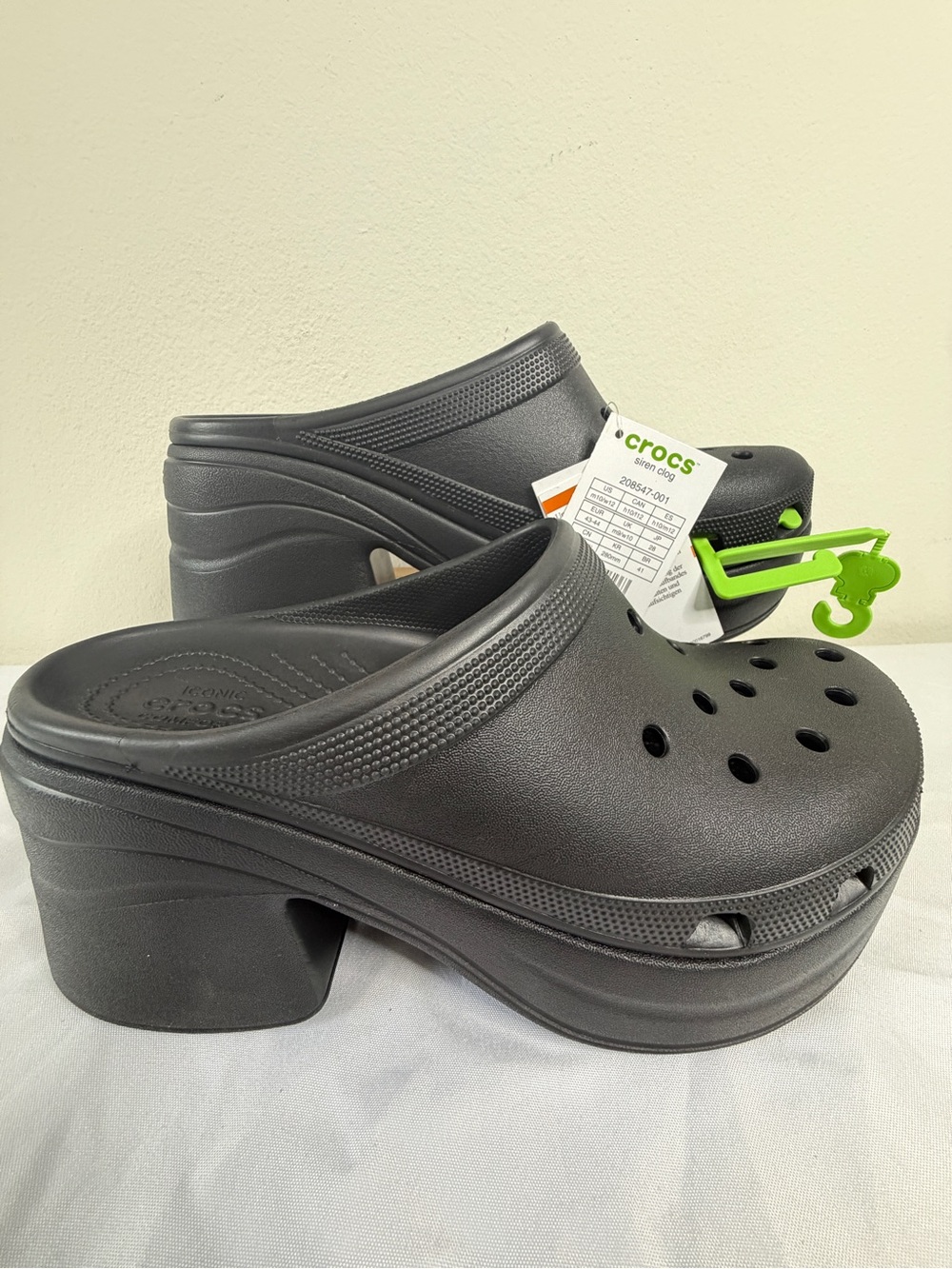 CROCS Women's Black Platform Clog Mule